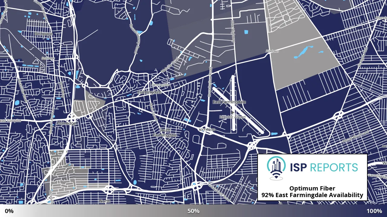 East Farmingdale, NY map of internet availability