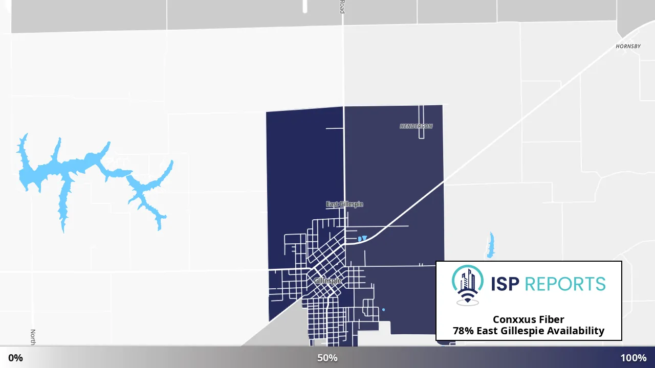 East Gillespie, IL map of internet availability