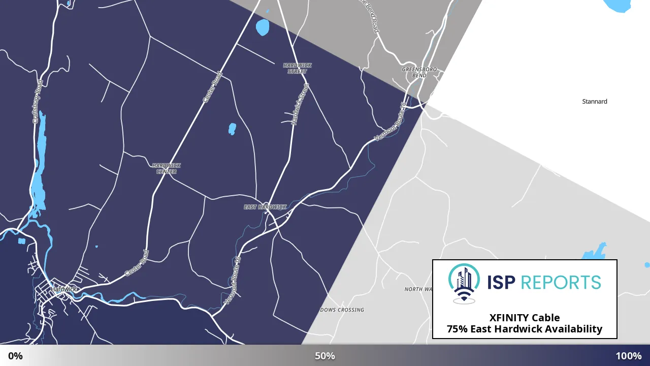 East Hardwick, VT map of internet availability