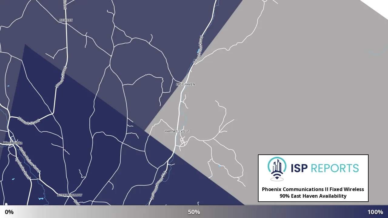 East Haven, VT map of internet availability