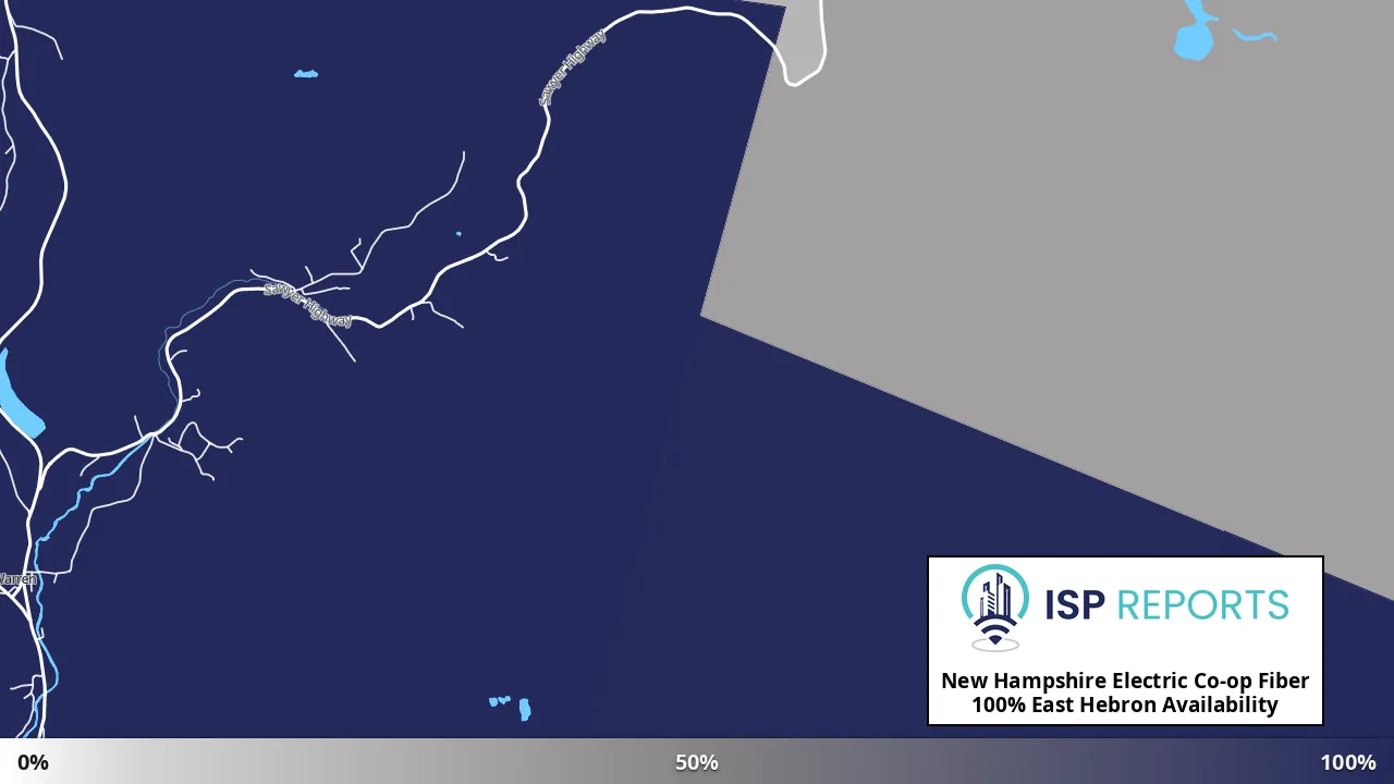 East Hebron, NH map of internet availability
