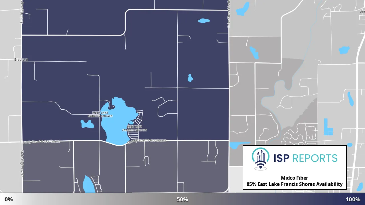 East Lake Francis Shores, MN map of internet availability