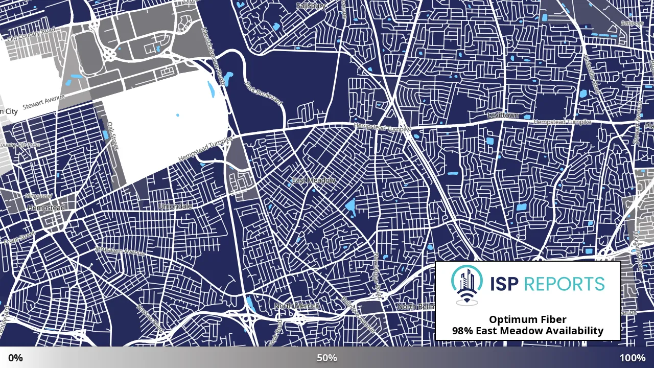 East Meadow, NY map of internet availability