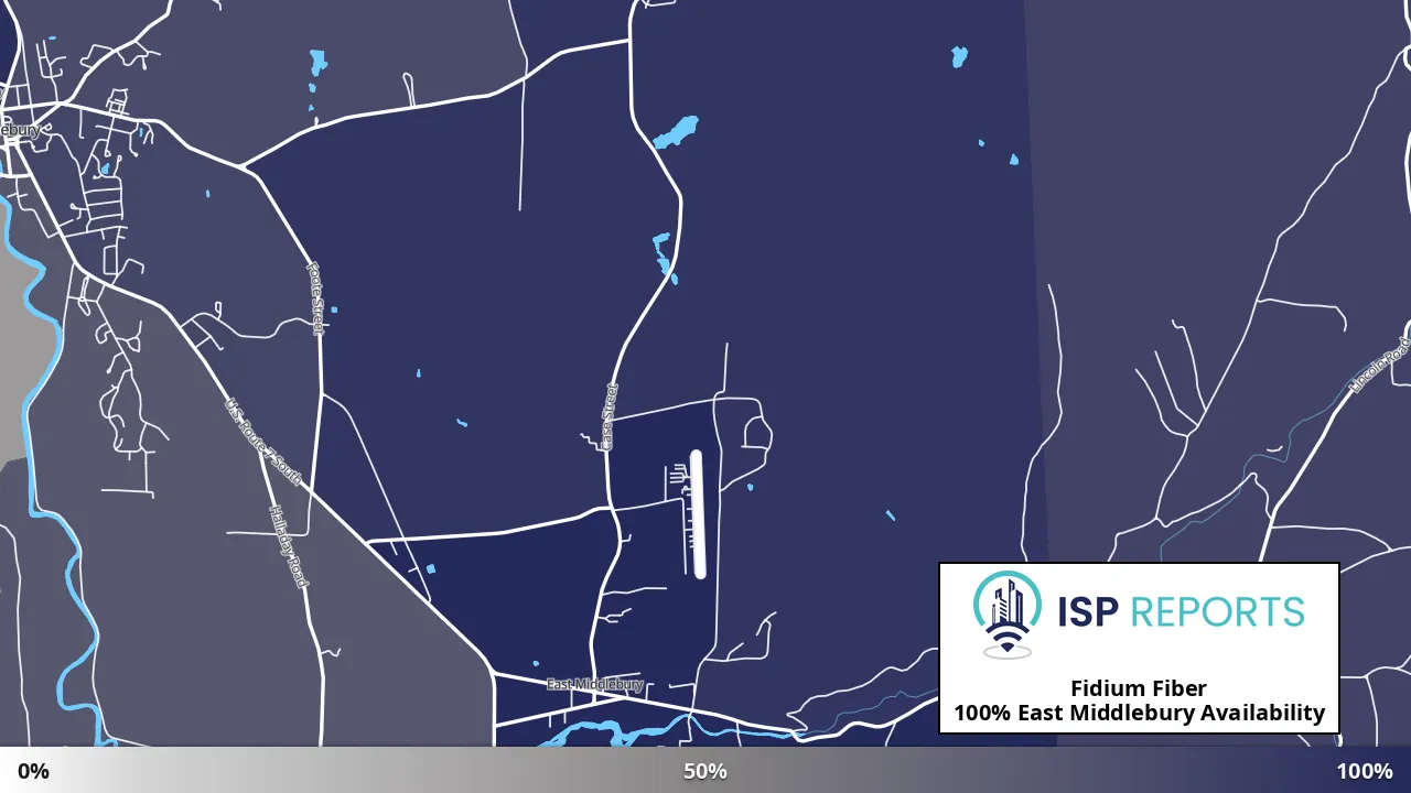 East Middlebury, VT map of internet availability