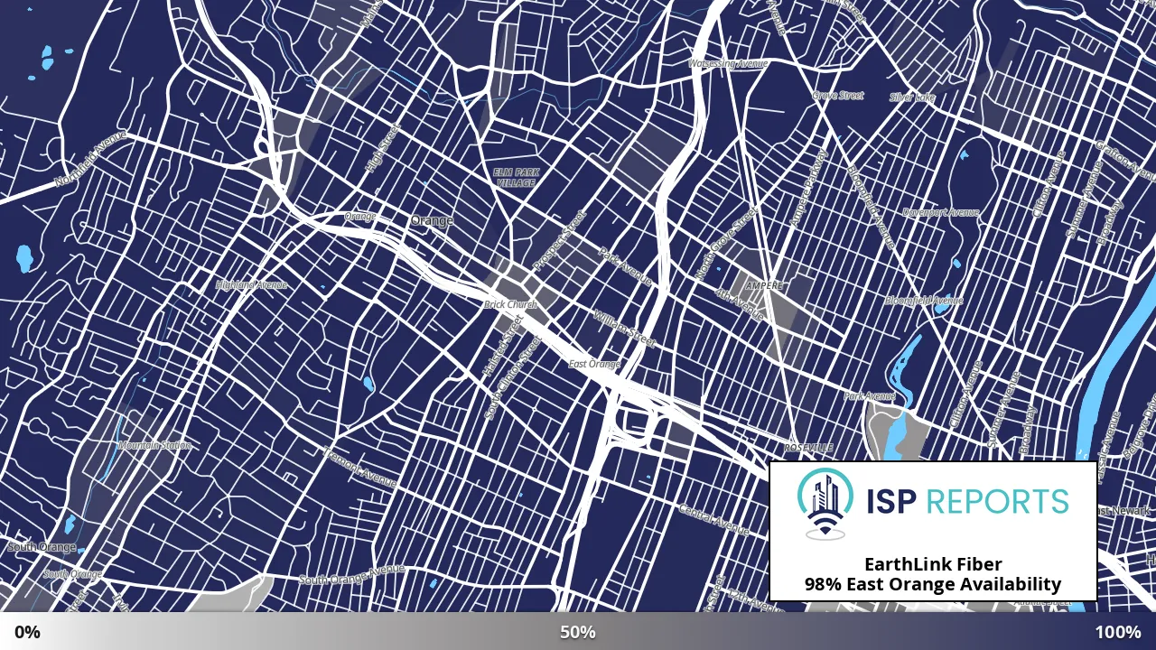 East Orange, NJ map of internet availability