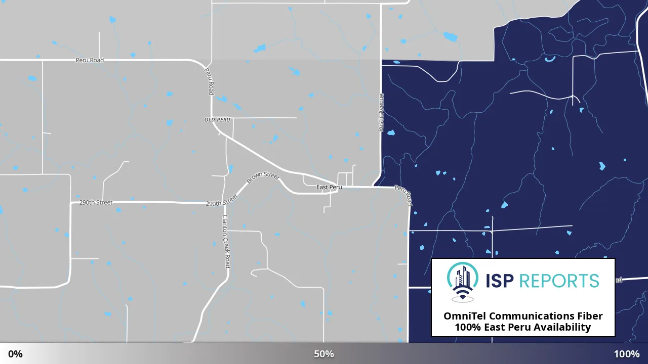 East Peru, IA map of internet availability