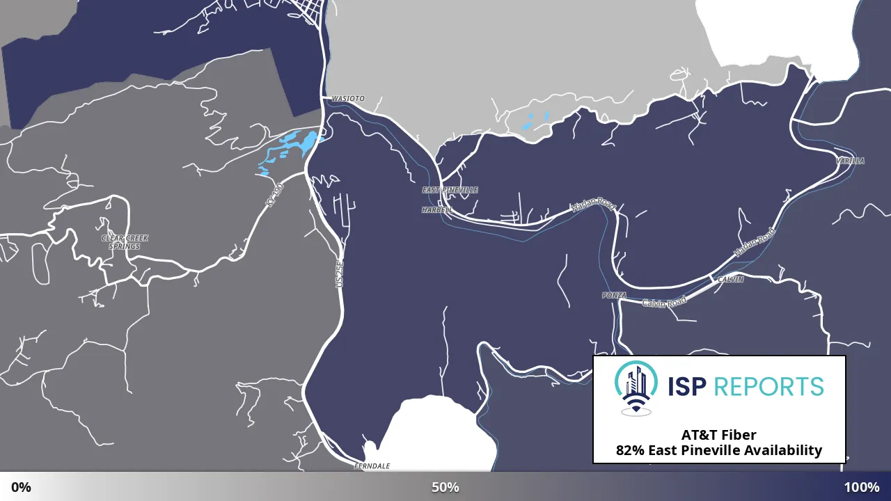 East Pineville, KY map of internet availability