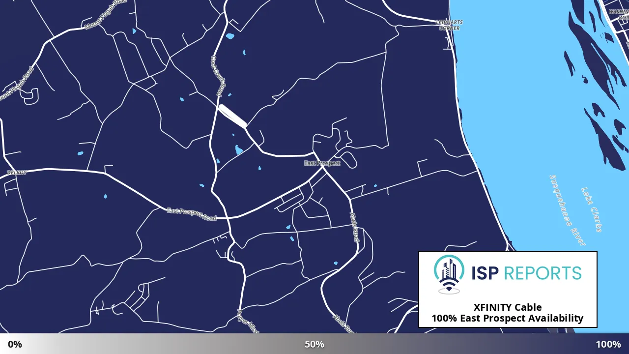 East Prospect, PA map of internet availability