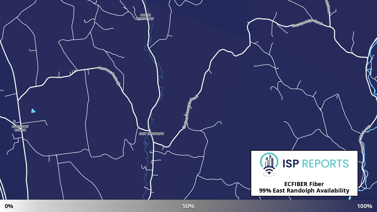East Randolph, VT map of internet availability