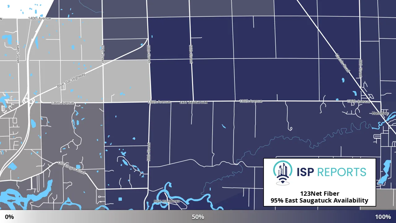 East Saugatuck, MI map of internet availability