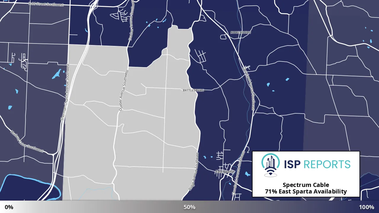 East Sparta, OH map of internet availability