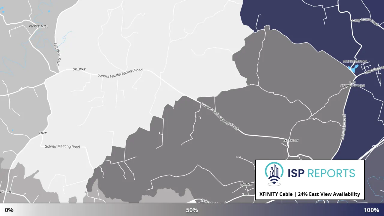 East View, KY map of internet availability