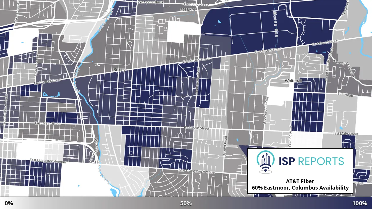 Eastmoor, Columbus, OH map of internet availability