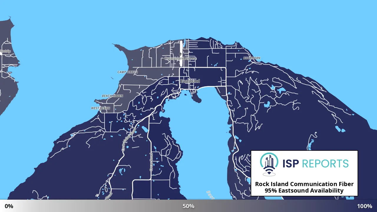 Eastsound, WA map of internet availability