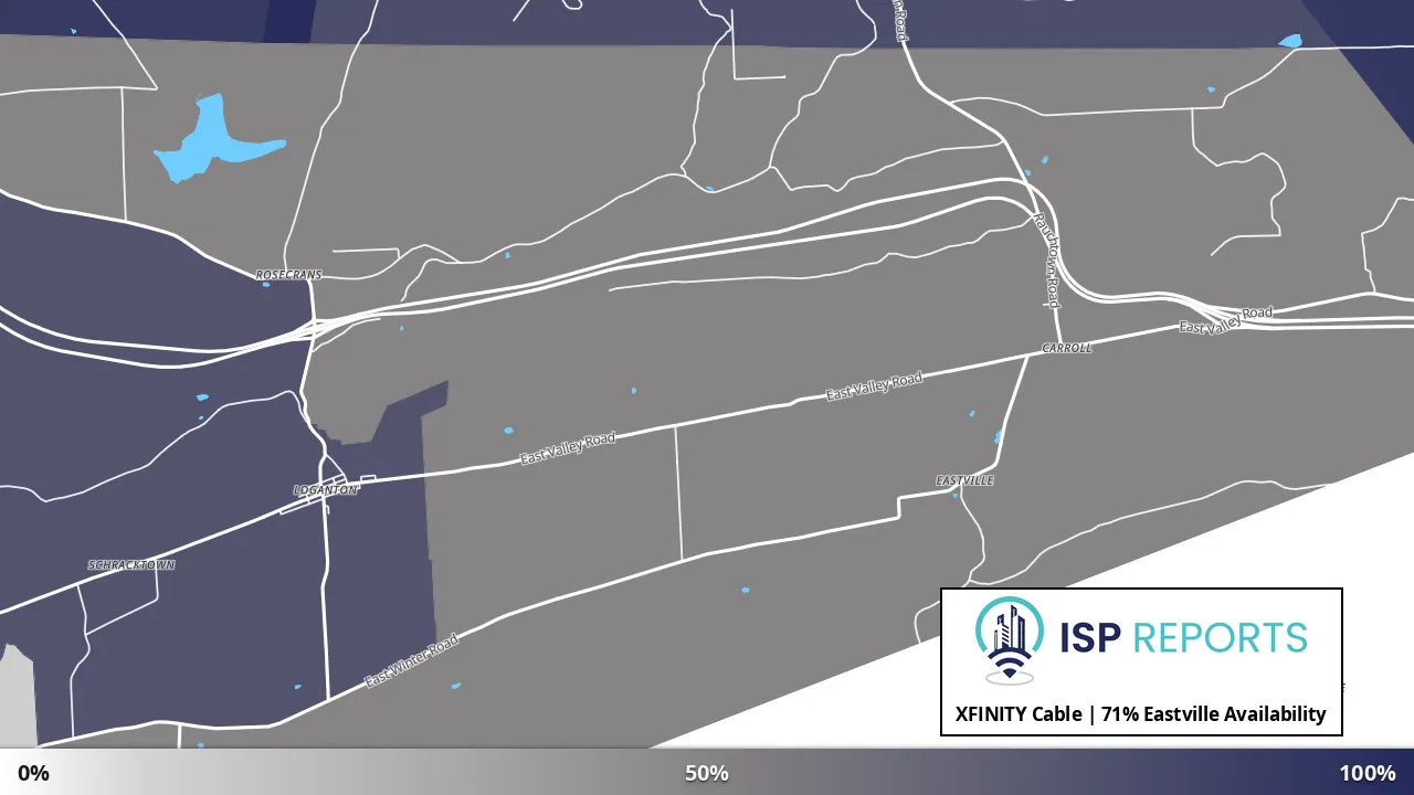 Eastville, PA map of internet availability