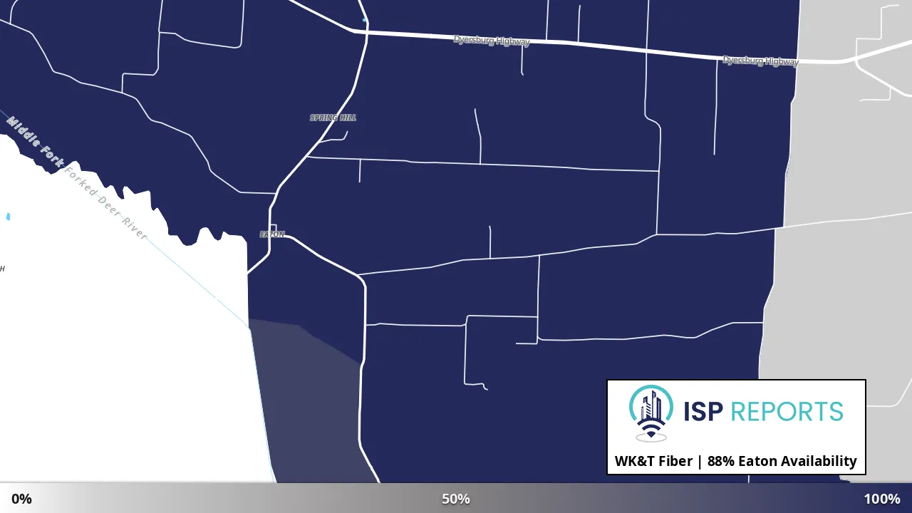 Eaton, TN map of internet availability
