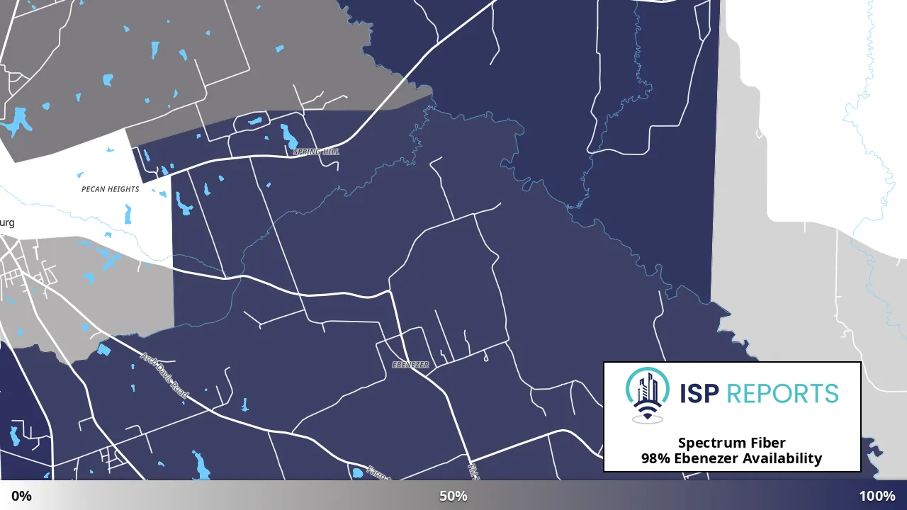 Ebenezer, TX map of internet availability
