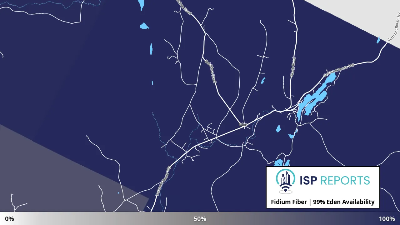 Eden, VT map of internet availability