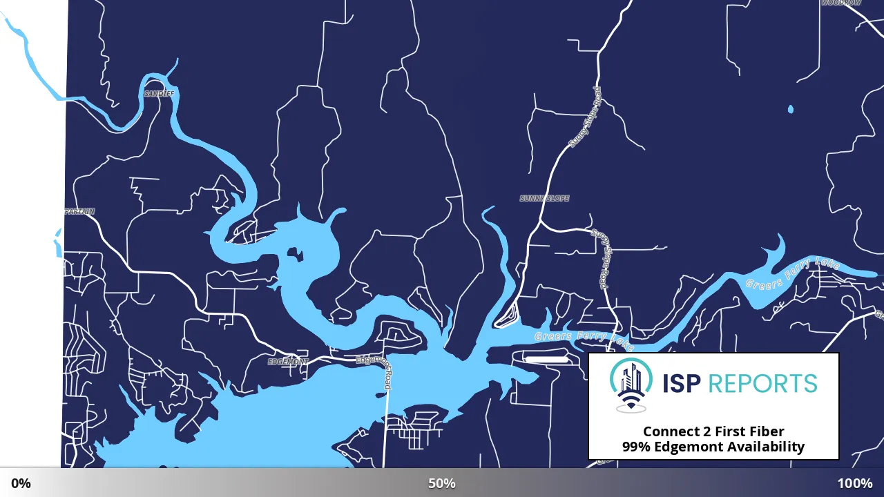 Edgemont, AR map of internet availability