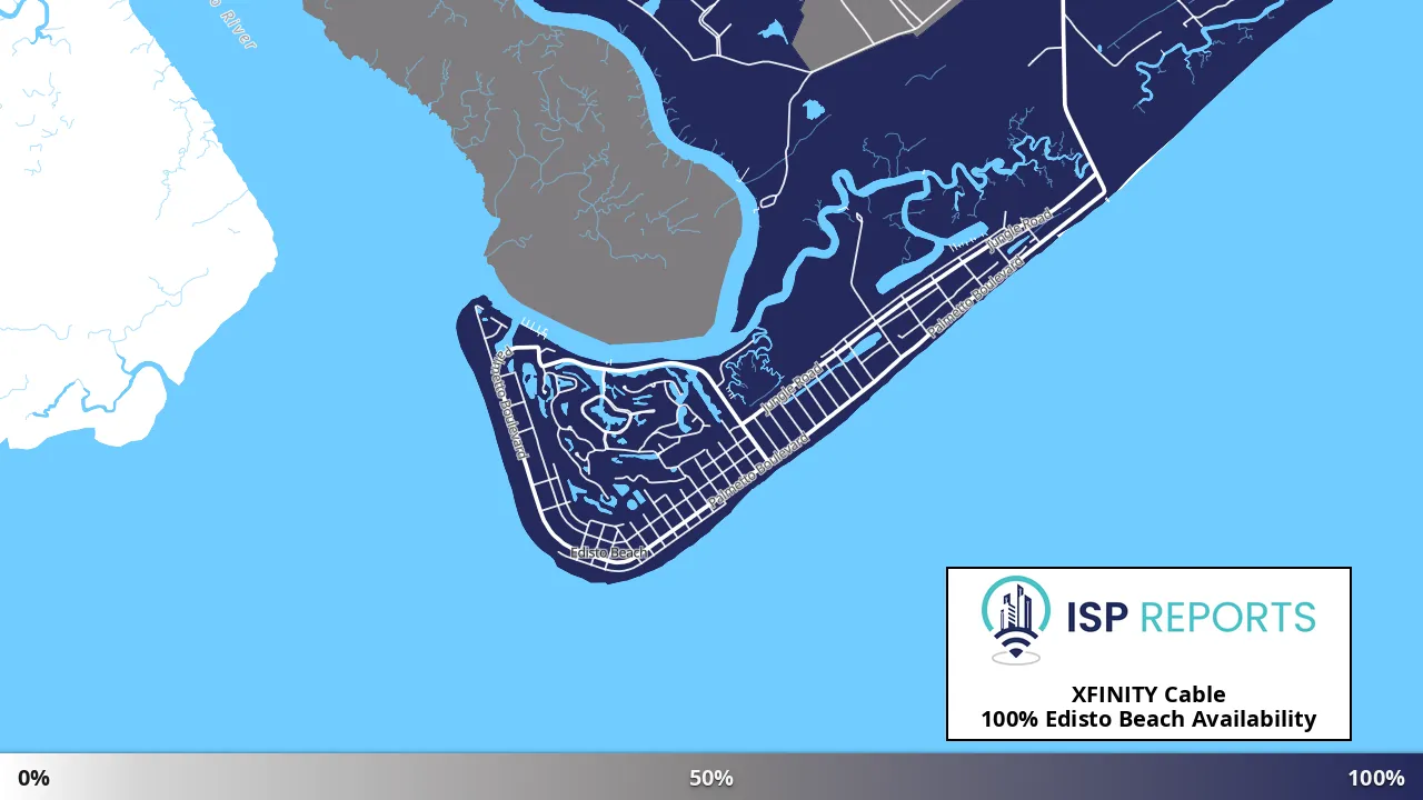 Edisto Beach, SC map of internet availability