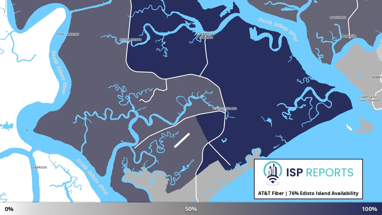 Edisto Island, SC map of internet availability