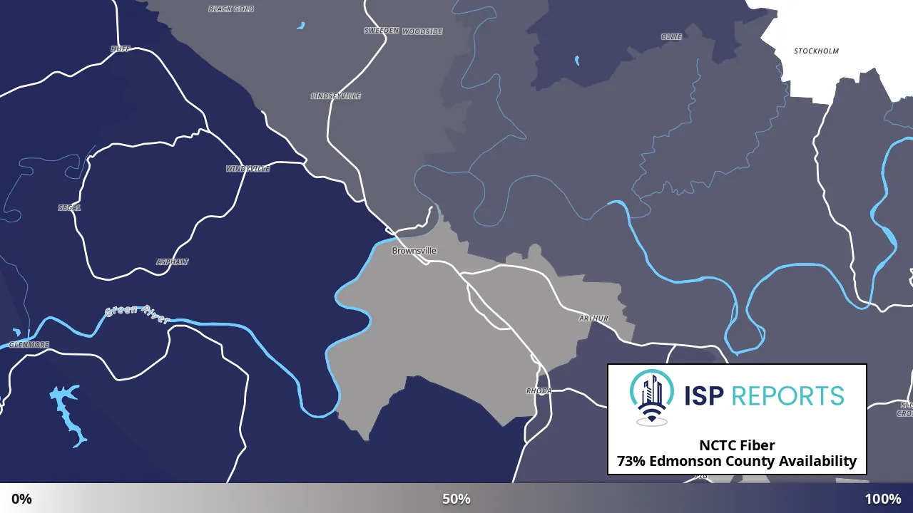 Edmonson County, KY map of internet availability