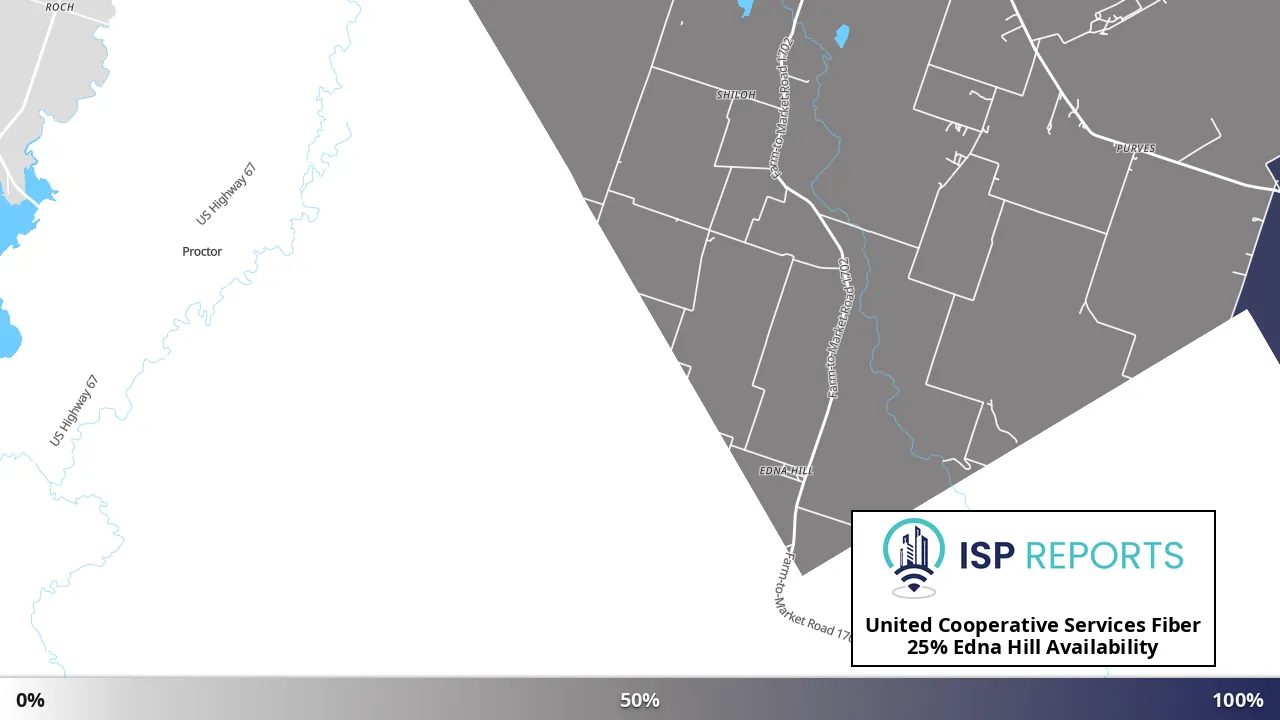 Edna Hill, TX map of internet availability