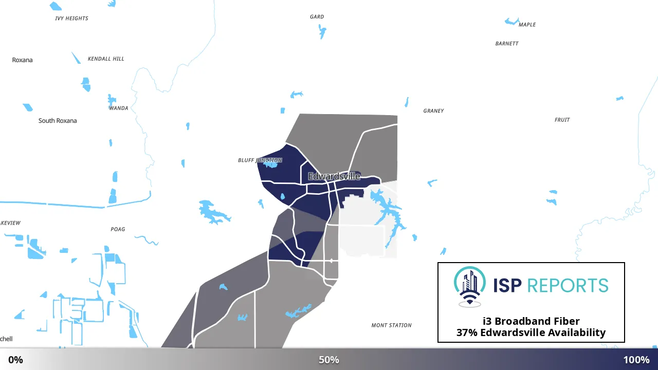 Edwardsville, IL map of internet availability