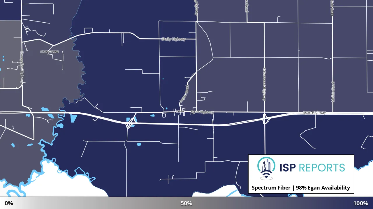 Egan, LA map of internet availability