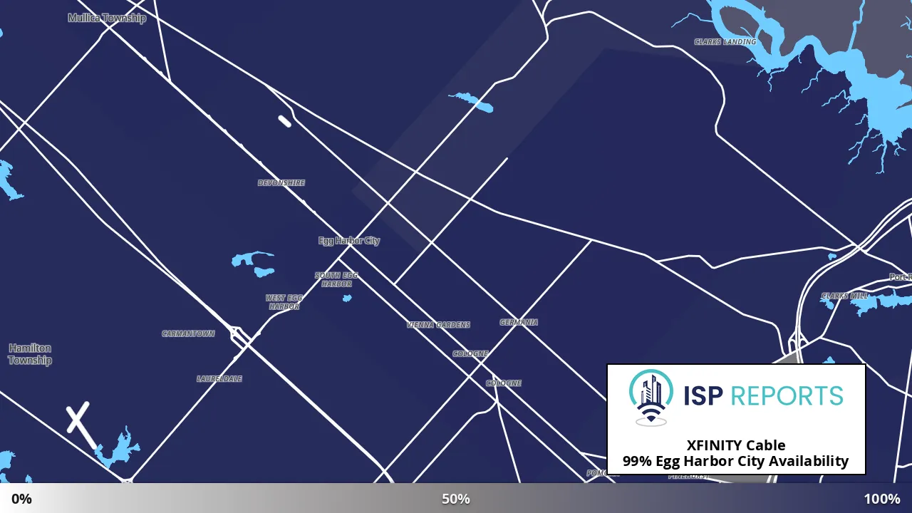 Egg Harbor City, NJ map of internet availability
