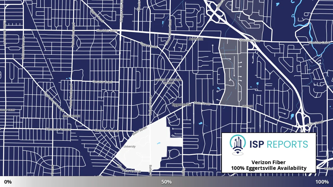 Eggertsville, NY map of internet availability