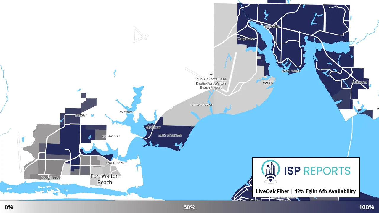 Eglin Afb, FL map of internet availability