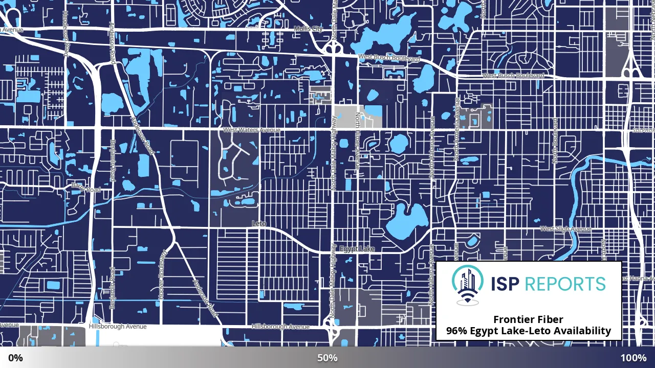 Egypt Lake-Leto, FL map of internet availability