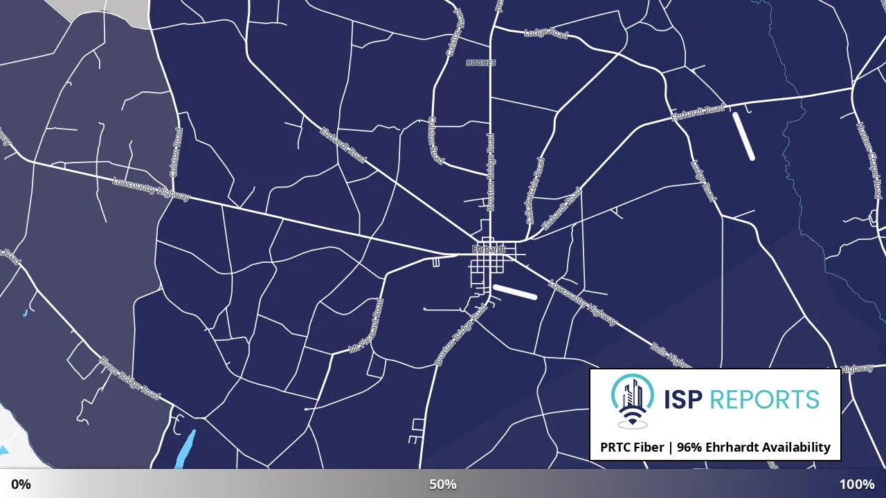 Ehrhardt, SC map of internet availability