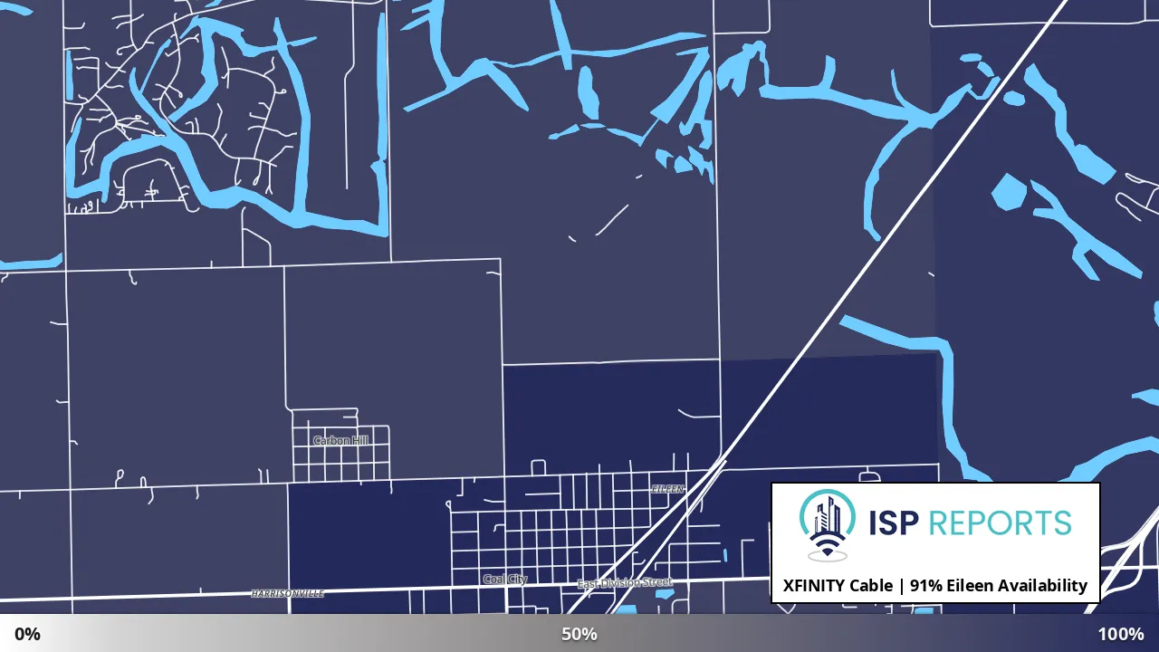 Eileen, IL map of internet availability