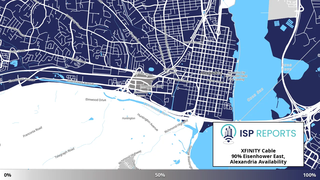 Eisenhower East, Alexandria, VA map of internet availability