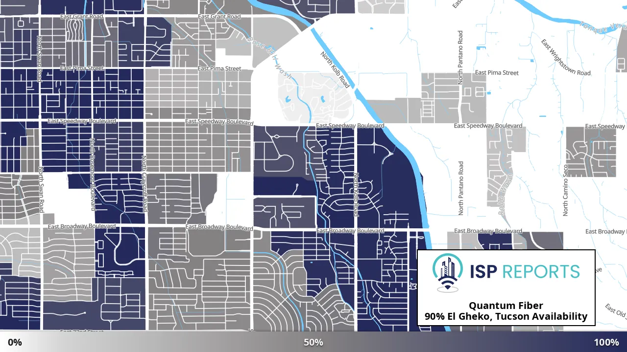 El Gheko, Tucson, AZ map of internet availability