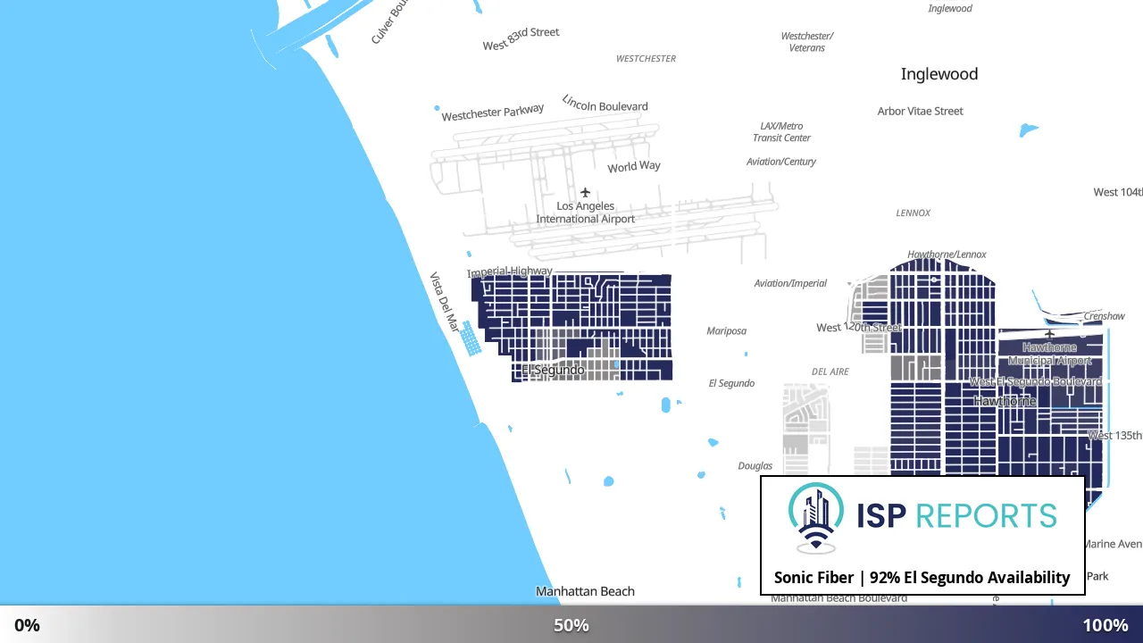 El Segundo, CA map of internet availability