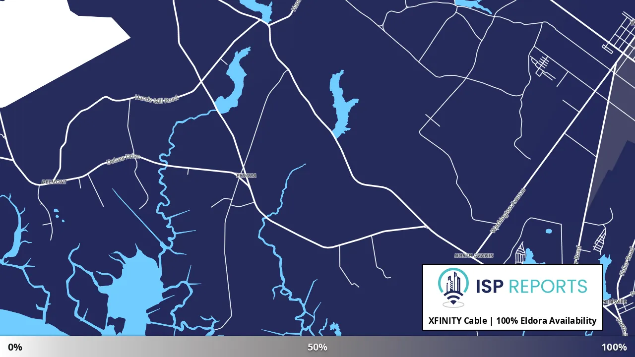 Eldora, NJ map of internet availability