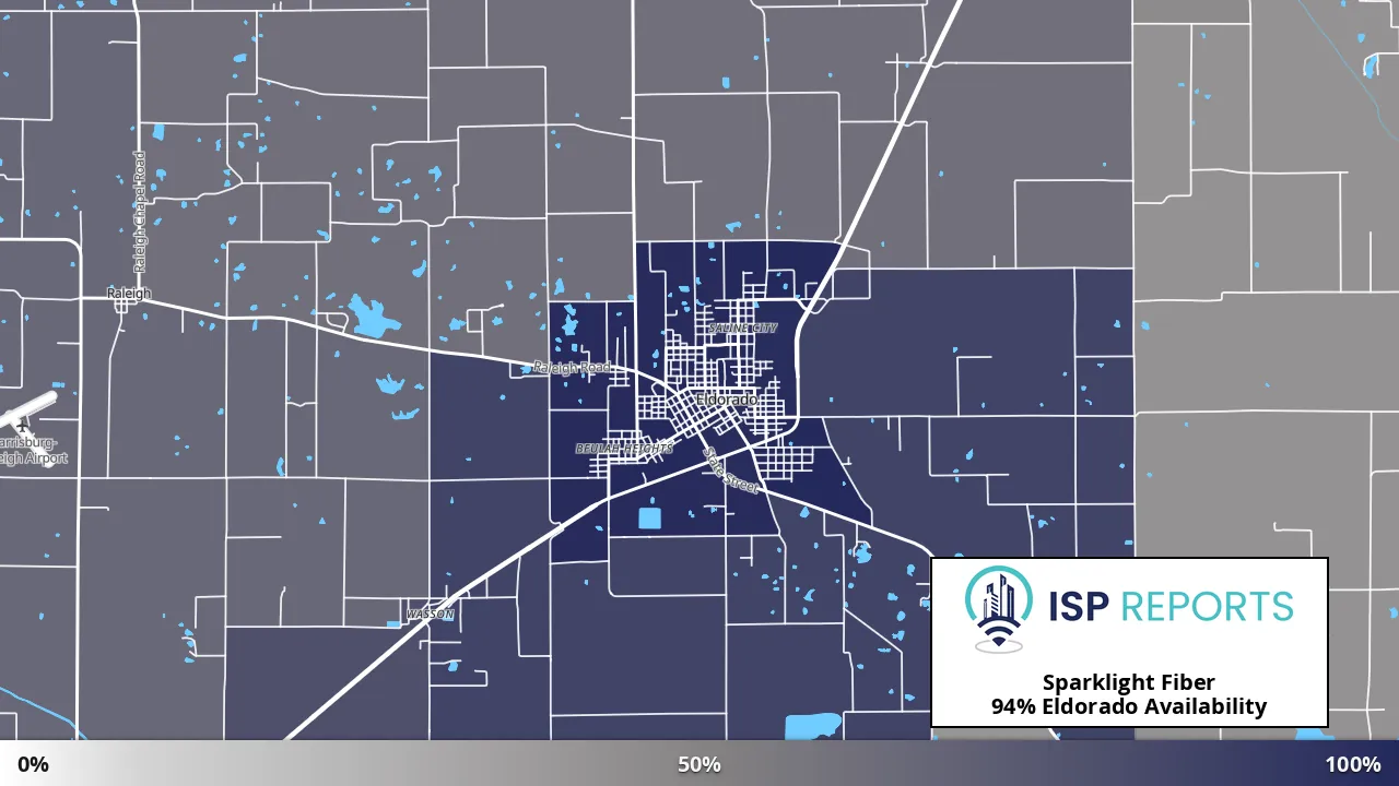 Eldorado, IL map of internet availability