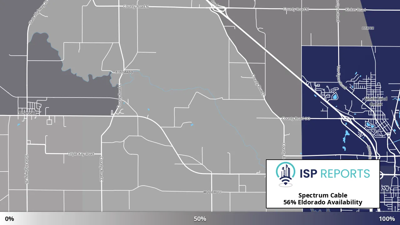 Eldorado, WI map of internet availability