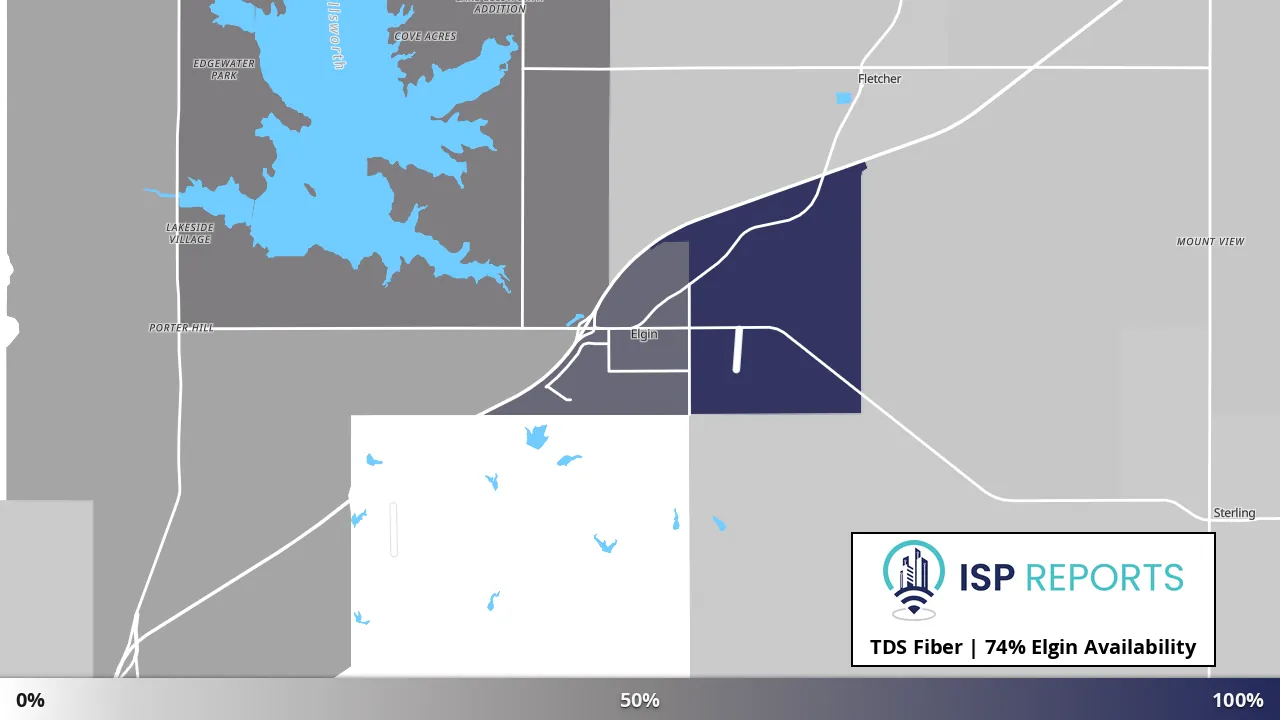 Elgin, OK map of internet availability