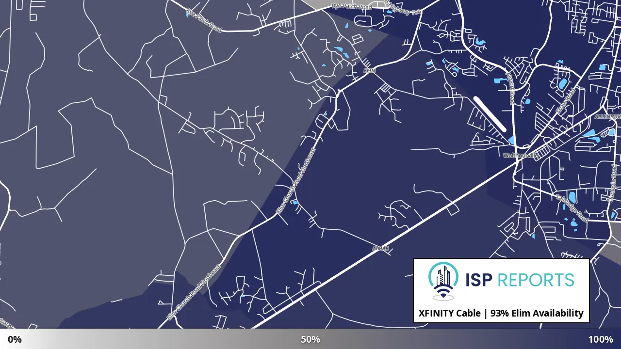 Elim, GA map of internet availability