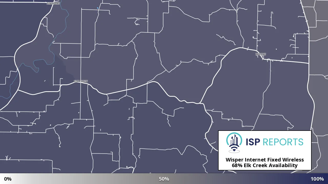 Elk Creek, MO map of internet availability
