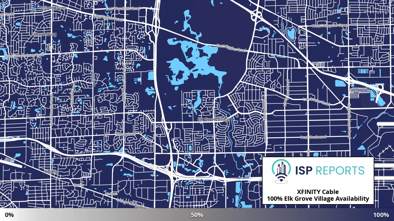 Elk Grove Village, IL map of internet availability