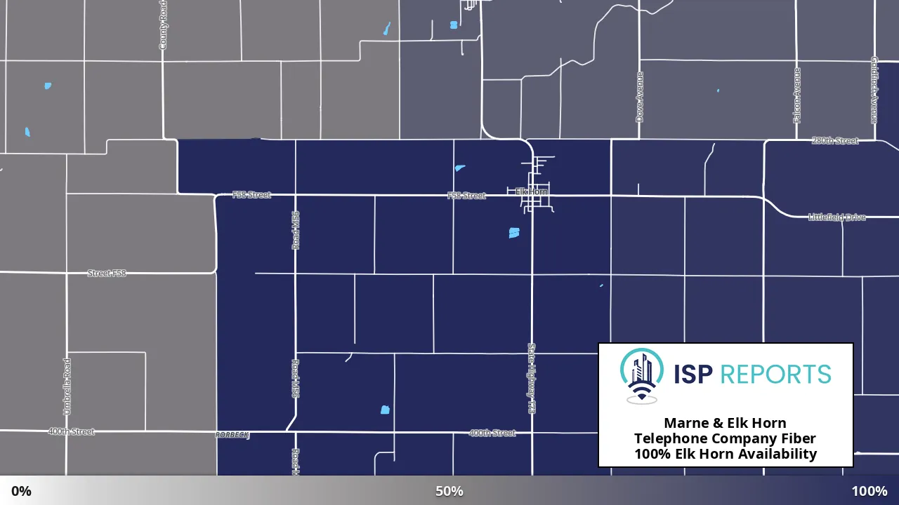 Elk Horn, IA map of internet availability