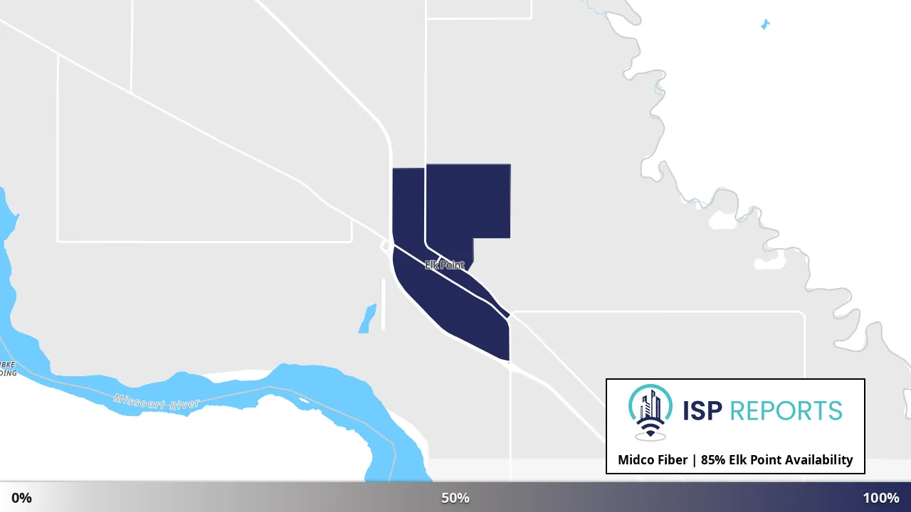 Elk Point, SD map of internet availability