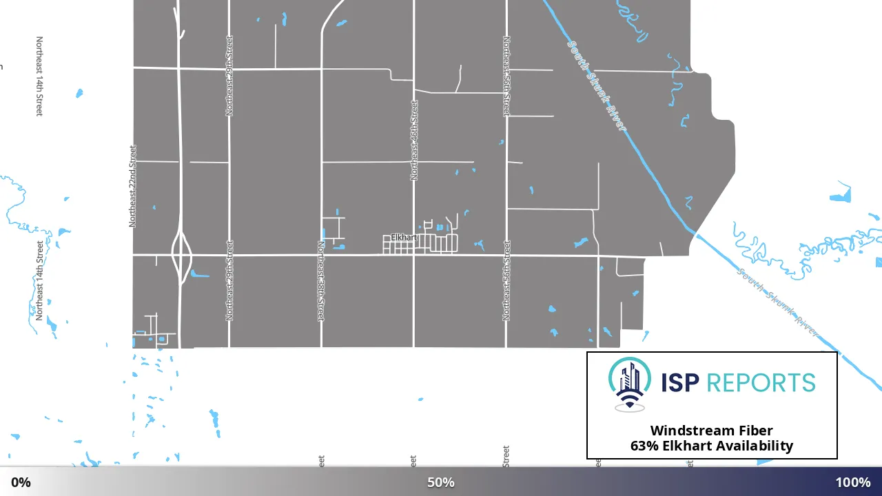 Elkhart, IA map of internet availability