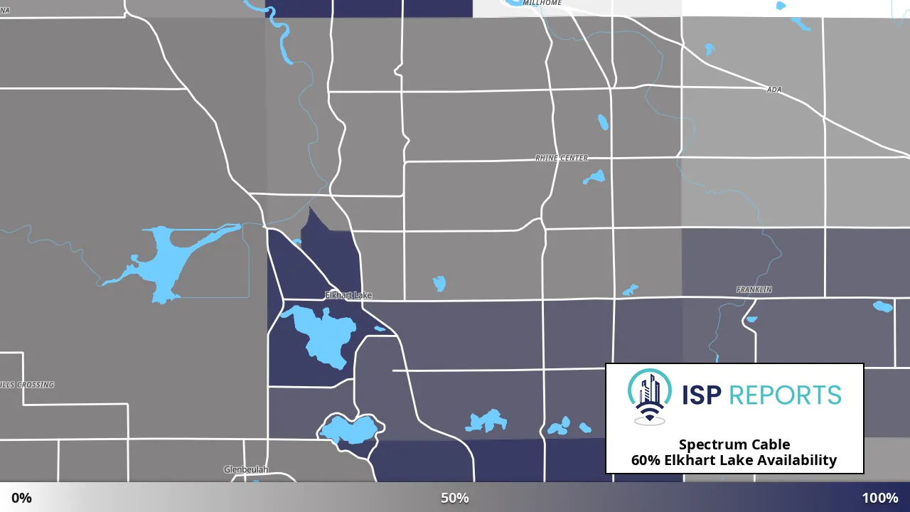 Elkhart Lake, WI map of internet availability
