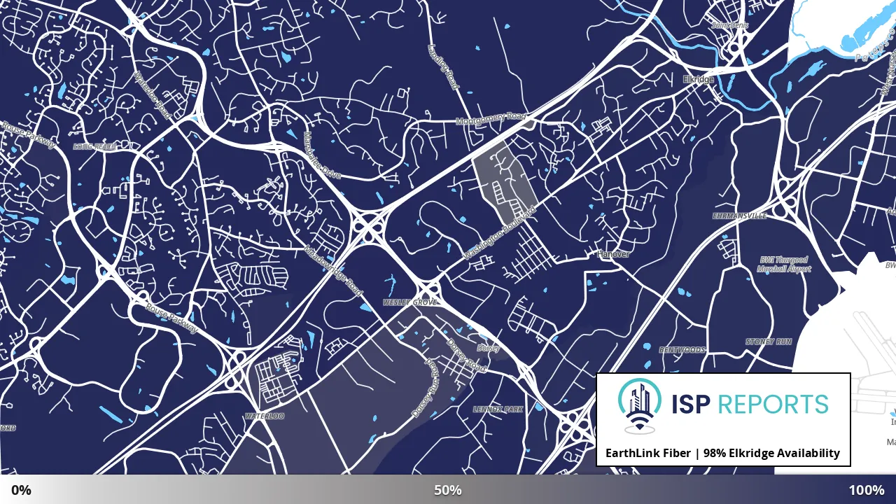Elkridge, MD map of internet availability